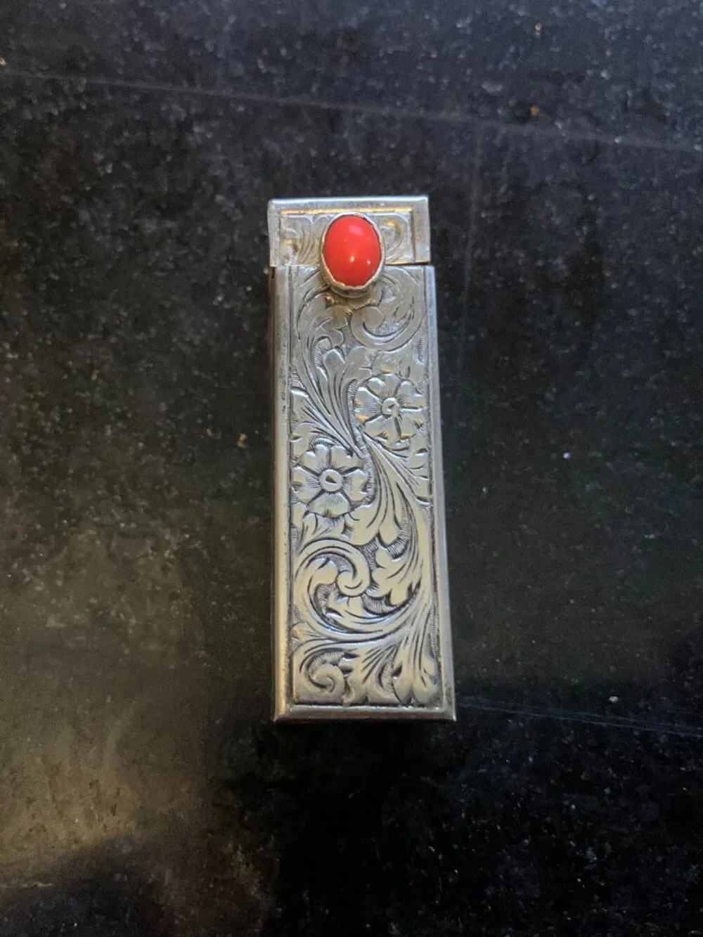Vintage Italian 800 Silver Makeup Compact & Lipstick Case